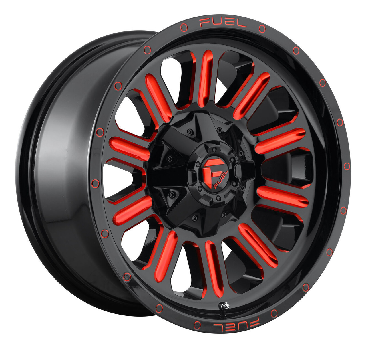 Set 4 Fuel  D621 Hardline 20x10 5x4.5 5x5 Black Red Clear Wheels 20" -18mm