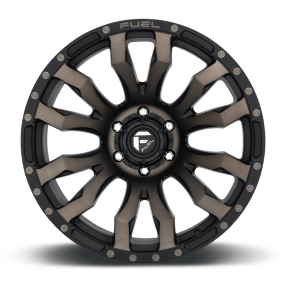 Set 4 22" Fuel D674 Blitz 22x10 6x5.5 -18mm Matte Black Double Tint Wheels Rims