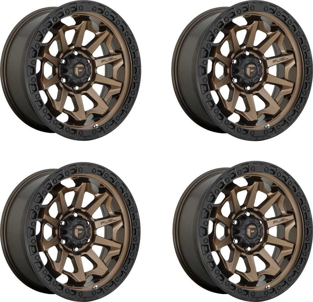 Set 4 20" Fuel D696 Covert 20x10 8x180 -18mm Wheels Bronze Black Bead Ring Rims