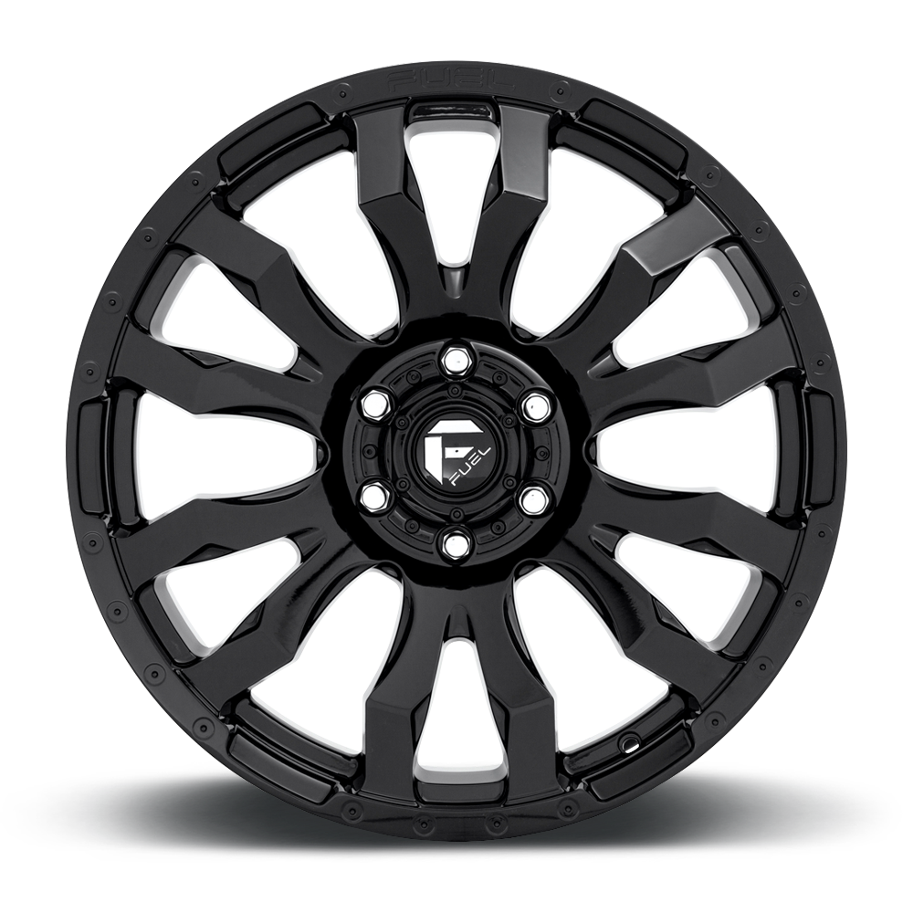 Set 4 18" Fuel D675 Blitz 18x9 8x180 1mm Gloss Black Wheels For Chevy GMC Rims