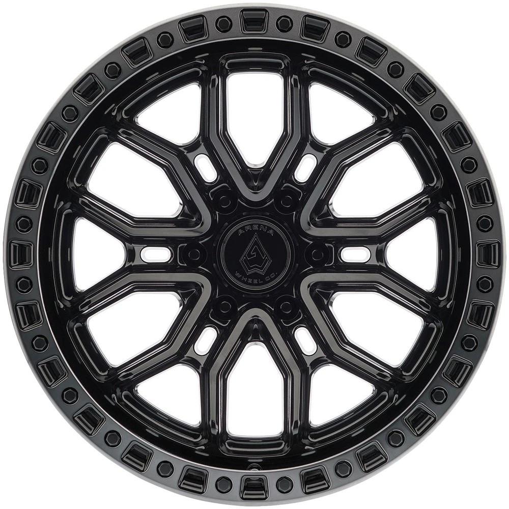 Set 4 20" Arena A120 Terra 20x9 6x135 0mm Gloss Black Machined DDT Lip Wheels