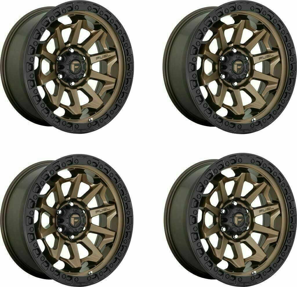 Set 4 18" Fuel D696 Covert 18x9 5x150 1mm Wheels Bronze Black Bead Ring Rims