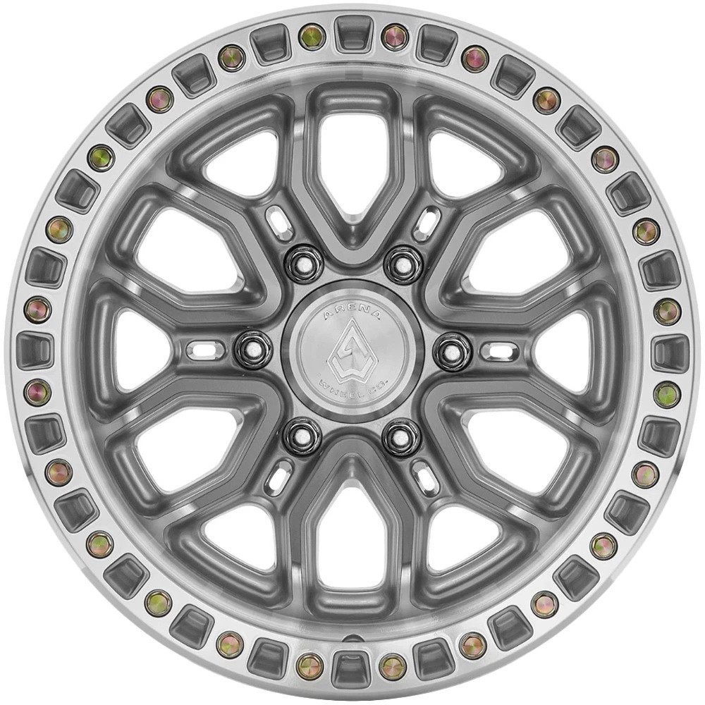 Set 4 17" Arena A120 Terra 17x9 6x135 0mm Wheels Gloss Silver Machined Truck Rim