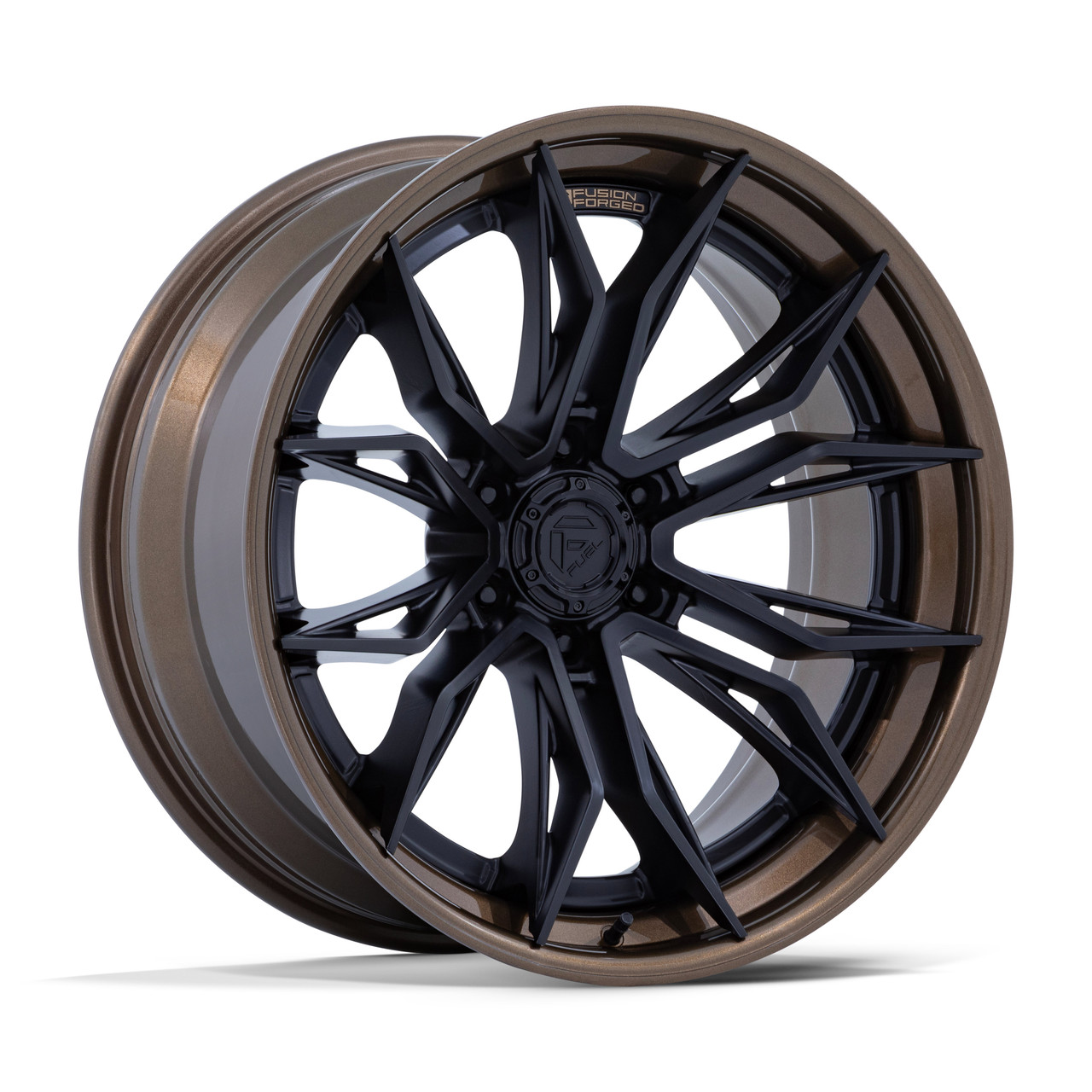 20" Fuel FC404 Mutiny 20x9 6x135 1mm Matte Black W Gloss Bronze Lip Offroad Rim Wheel