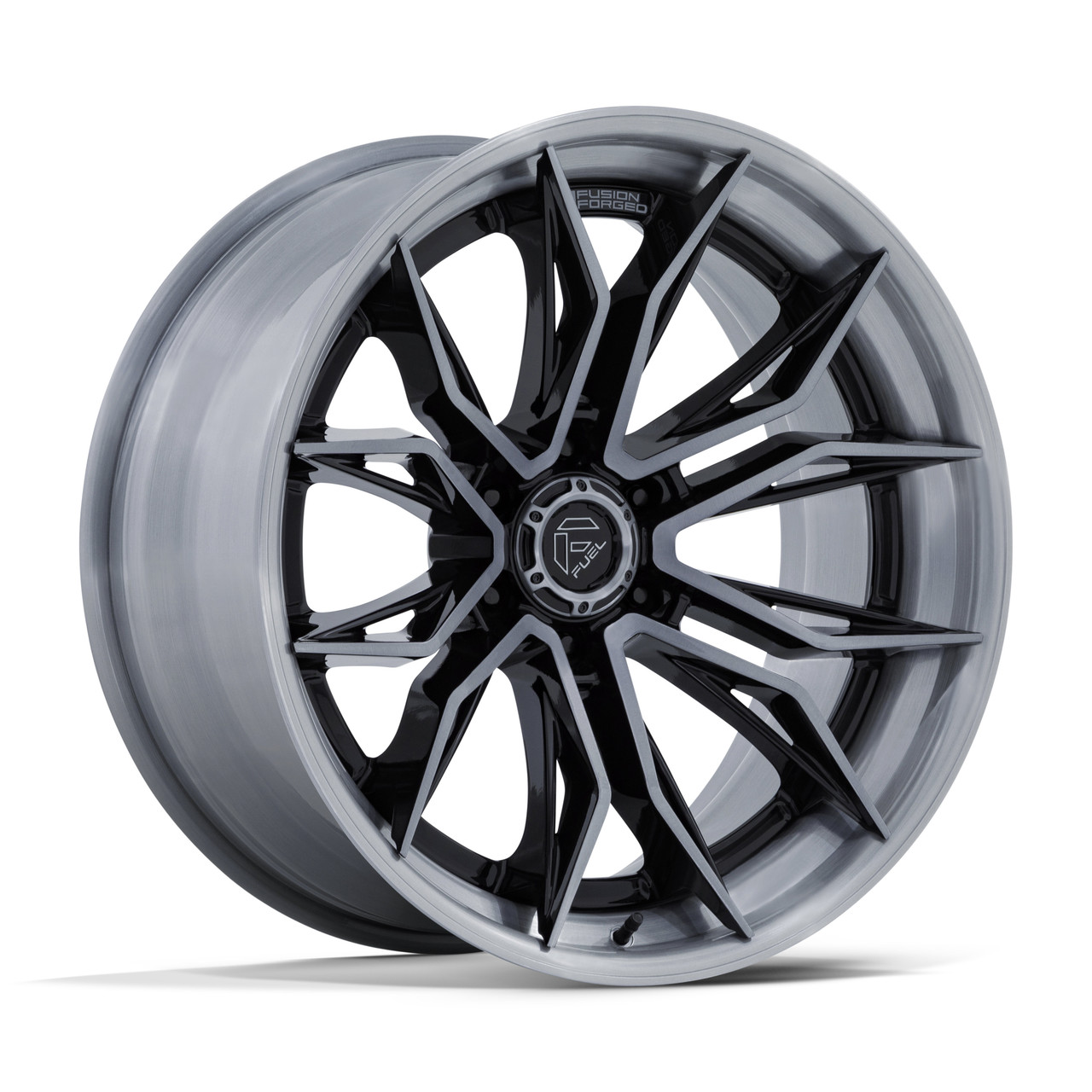 Set 4 22" Fuel FC404 Mutiny 22x10 8x6.5 0mm Gloss Black Brushed Dark Tint Wheels Offroad Truck Rims