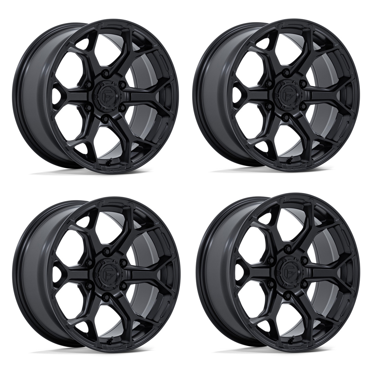 Set 4 17" Fuel FC903 Splicer 17x8.5 6x4.5 (6x114.3) 25mm Blackout Offroad Rims