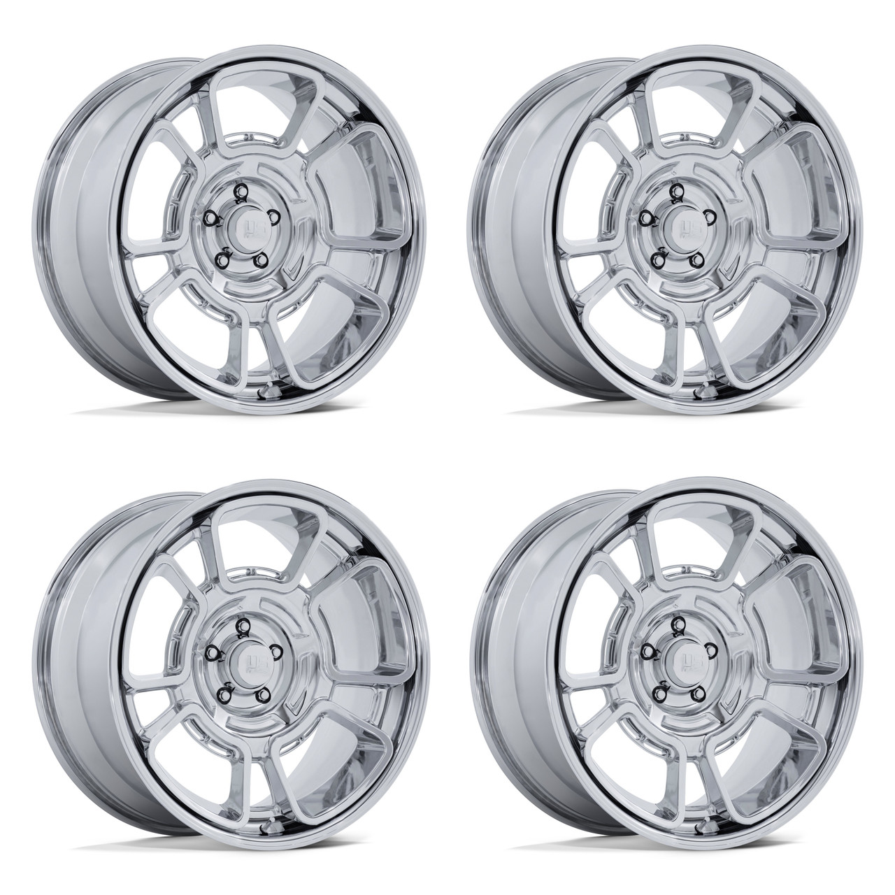Set 4 20" US Mag UC147 Flagstaff 20x10 5x5 (5x127) 6mm Chrome Truck SUV Rims