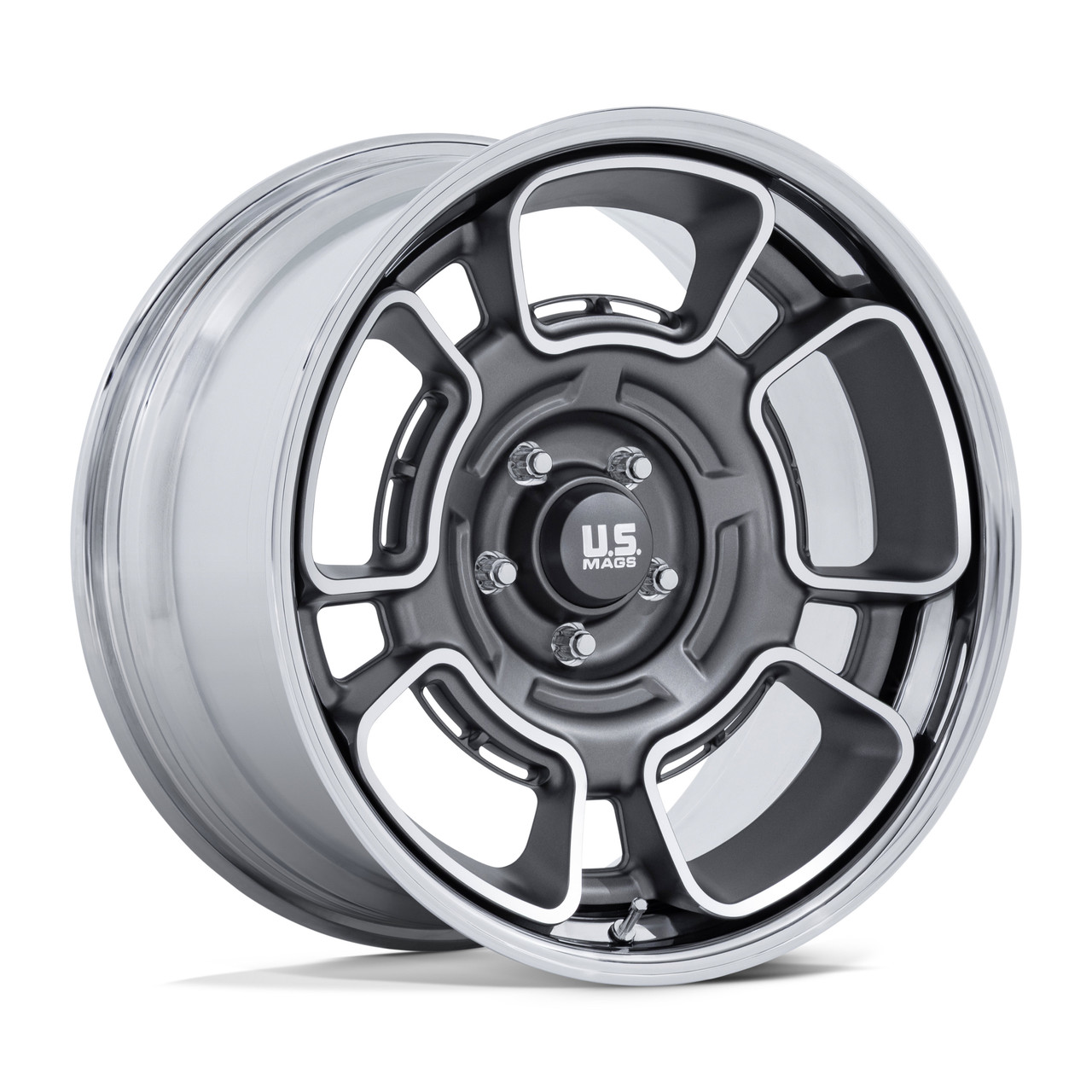 20" US Mag UC147 Flagstaff 20x10 5x5 6mm Anthracite Mach-Face & Chrome-Lip Wheel Rim