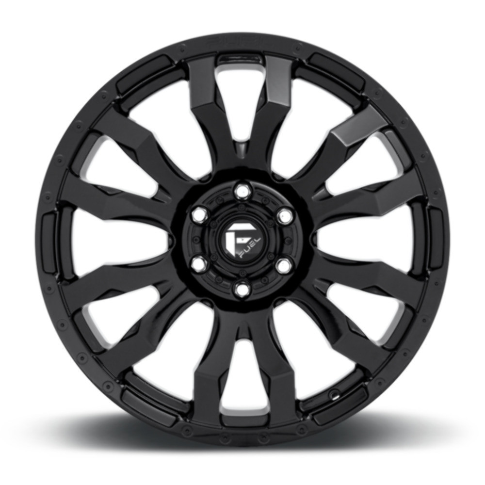 Set 4 20" Fuel D675 Blitz 20x9 8x180 20mm Gloss Black Wheels Offroad Truck Rims