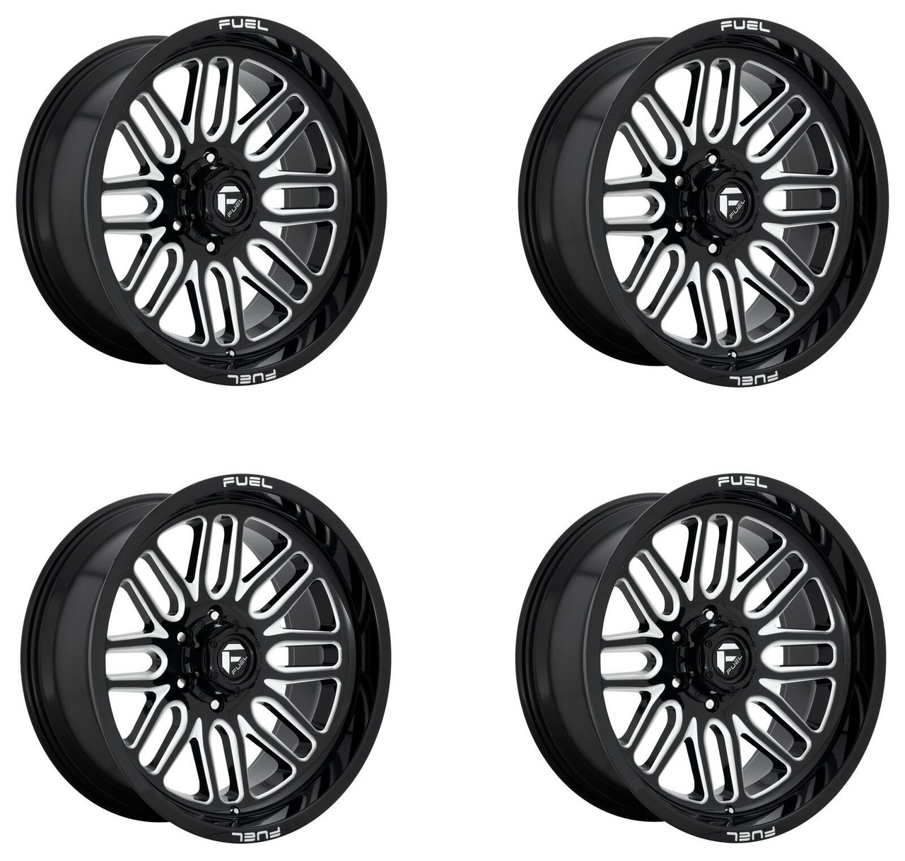 Set 4 Fuel D662 Ignite 20x10 8x180 Gloss Black Milled Wheels 20" -18mm Rims Set 4 Fuel D662 Ignite 20x10 8x180 Gloss Black Milled Wheels 20" -18mm Rims