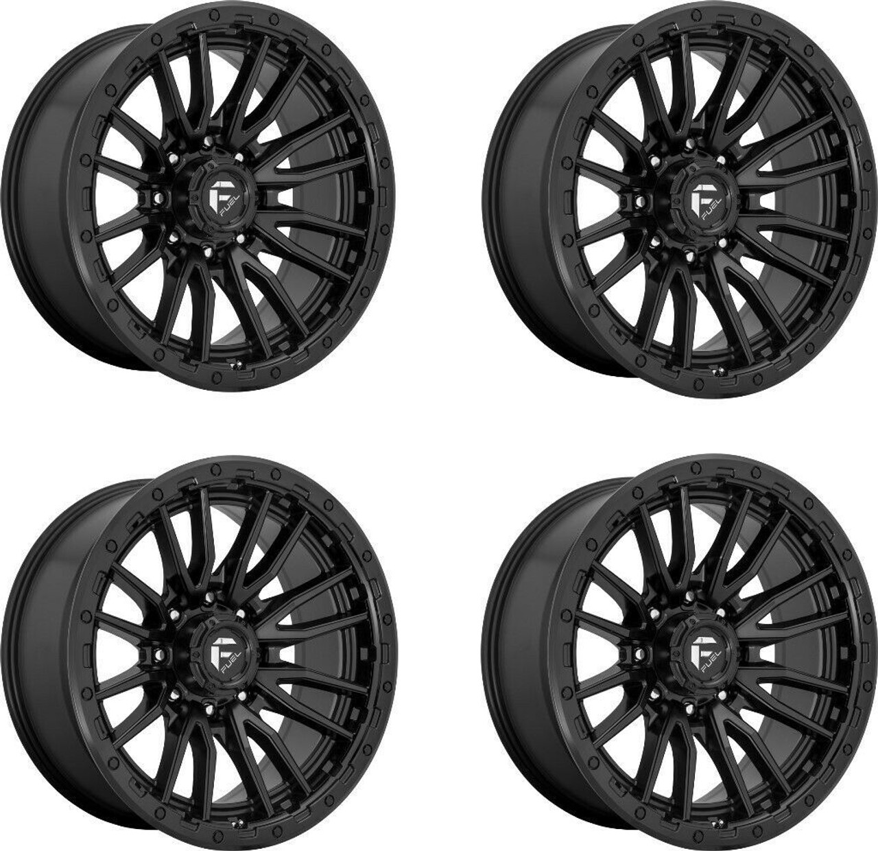 Set 4 Fuel D679 Rebel 20x10 6x5.5 Matte Black Wheels 20" -18mm Rims