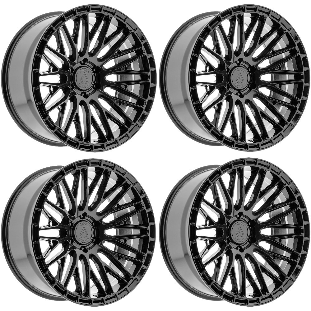 Set 4 20" Arena A118 Karma 20x10 6x5.5 -18mm Gloss Black Wheels Truck SUV Rims