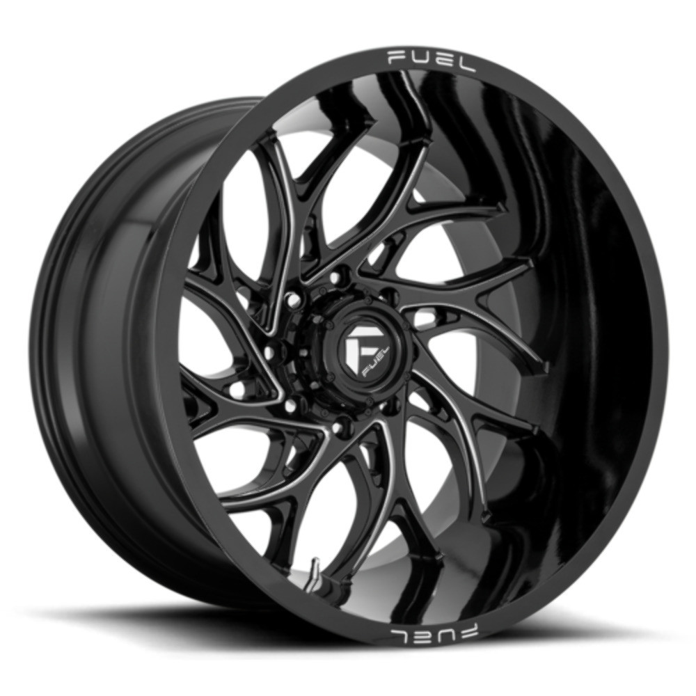 Set 4 Fuel D741 Runner 20x10 5x5.5 Gloss Black Milled Wheels 20" -18mm Rims