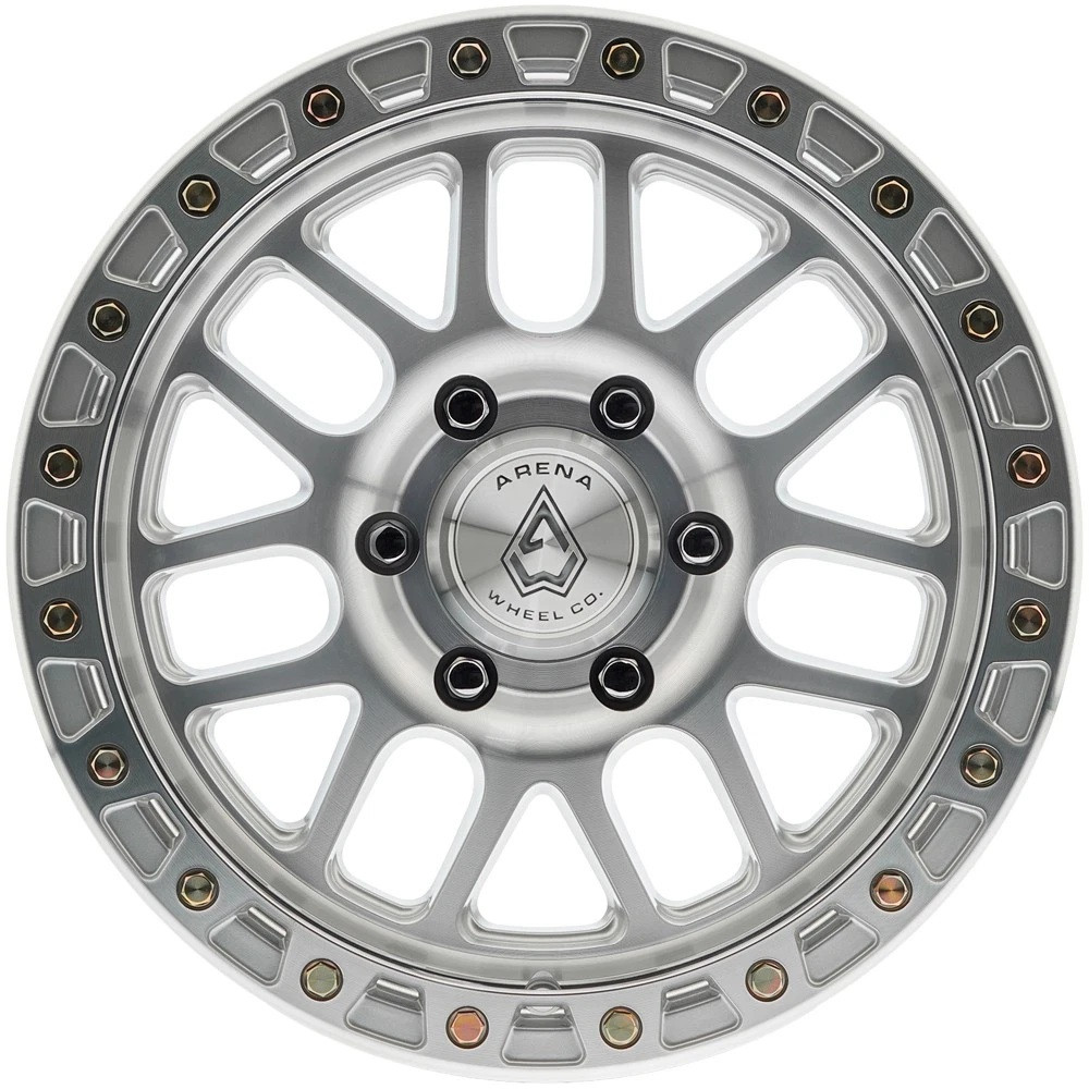 17" Arena A119 Boost 17x9 5x5 (5x127) -12mm Gloss Silver Machined Wheel Truck Rim