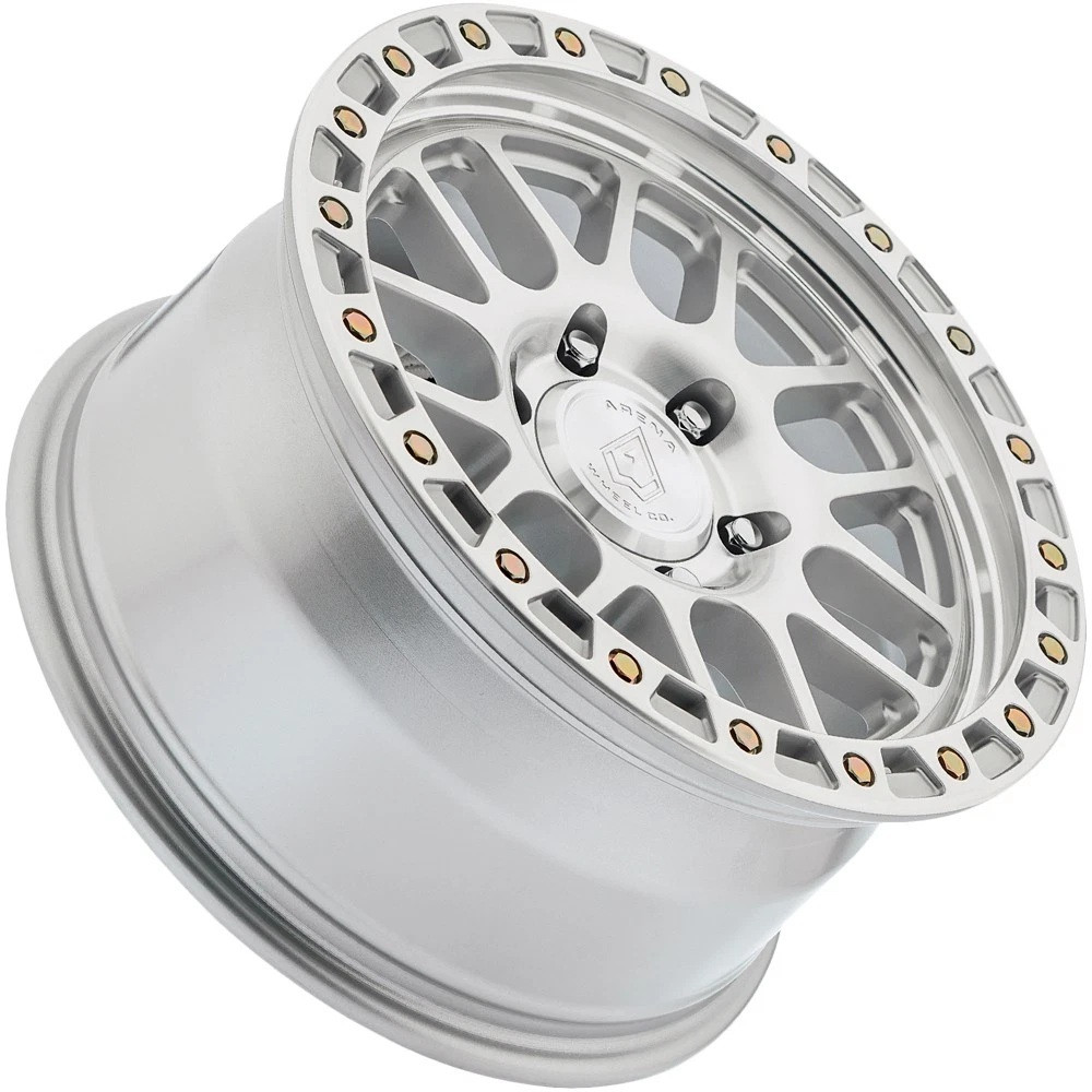 Set 4 17" Arena A119 Boost 17x9 5x5 -12mm Gloss Silver Machined Offroad Wheels
