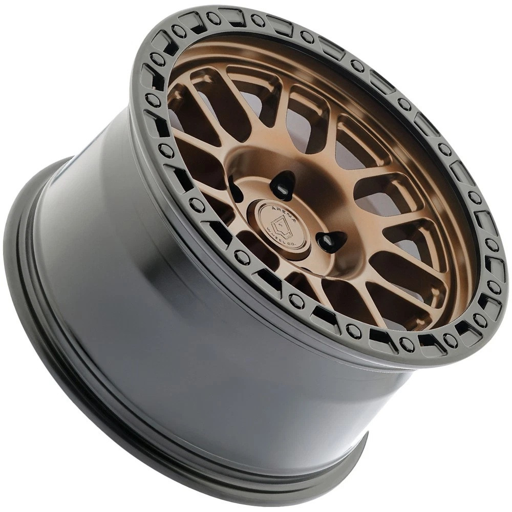 17" Arena A119 Boost 17x9 5x5 0mm Smoked Bronze Center Satin Black Lip Wheel Rim