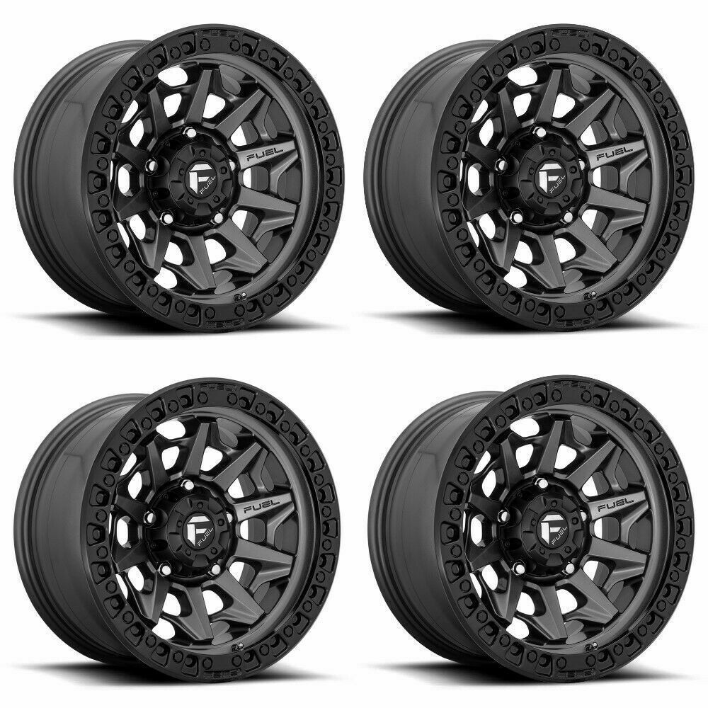 Set 4 18" Fuel D716 Covert 18x9 8x170 1mm Gunmetal Black Bead Ring Truck Wheels Offroad Rims