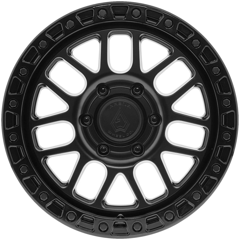 18" Arena A119 Boost 18x9 6x5.5 0mm Satin Black Gloss Black Lip Wheel Truck Rim