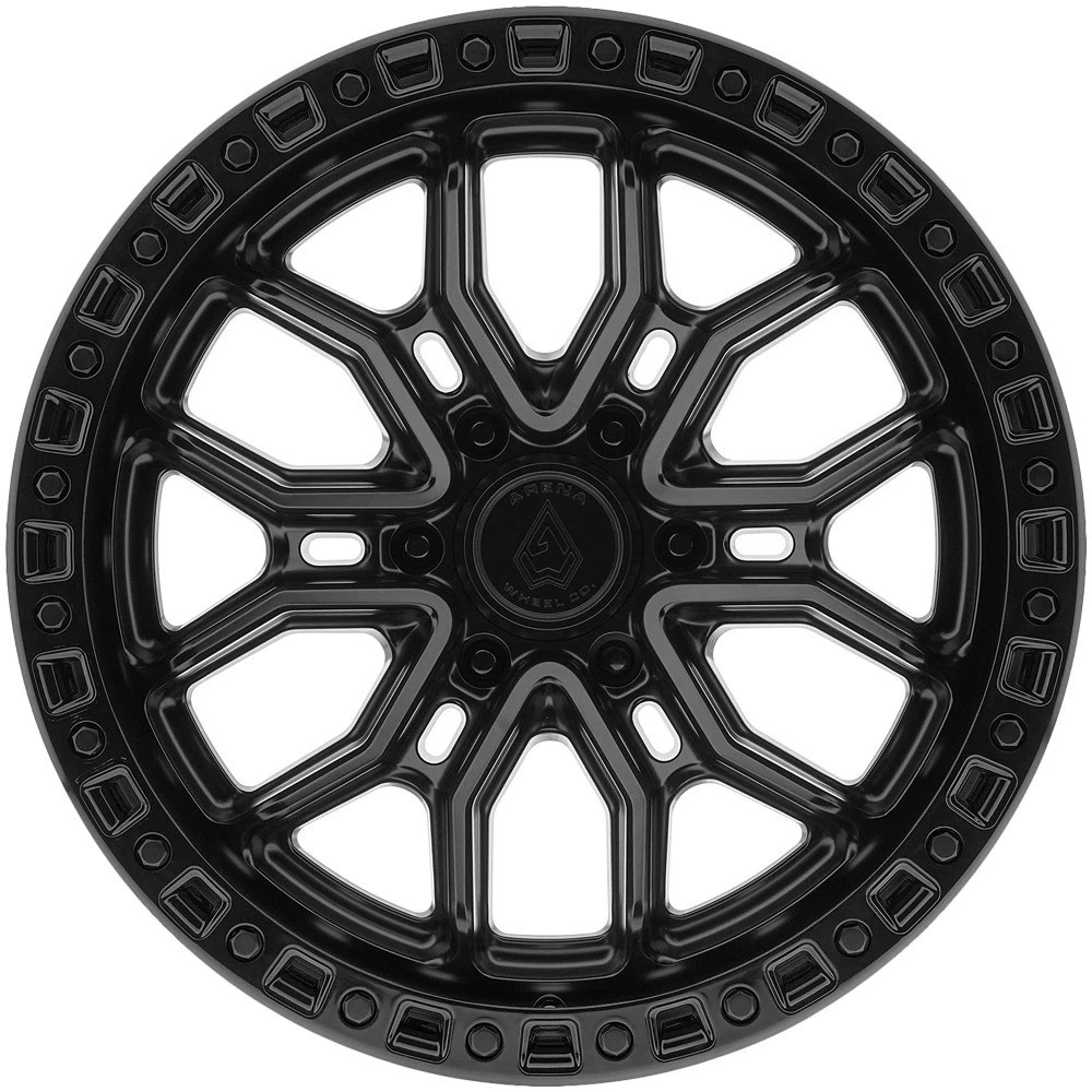 20" Arena A120 Terra 20x10 6x135 -18mm Satin Black Gloss Black Lip Truck SUV Rim Wheel