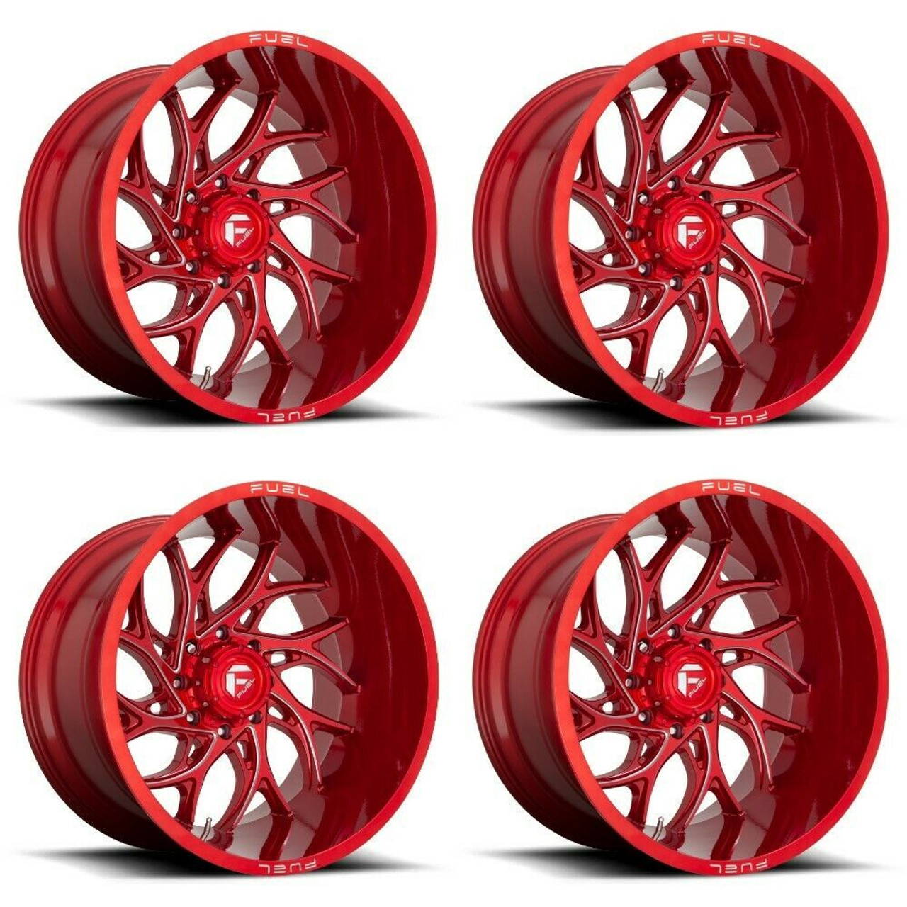 Set 4 Fuel D742 Runner 22x10 6x5.5 Candy Red Milled Wheels 22" -18mm Rims Set 4 Fuel D742 Runner 22x10 6x5.5 Candy Red Milled Wheels 22" -18mm Rims