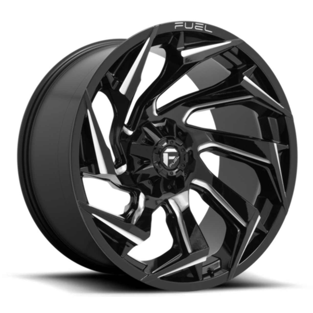 Set 4 Fuel D753 Reaction 20x10 6x135 6x5.5 Black Milled Wheels 20" -18mm