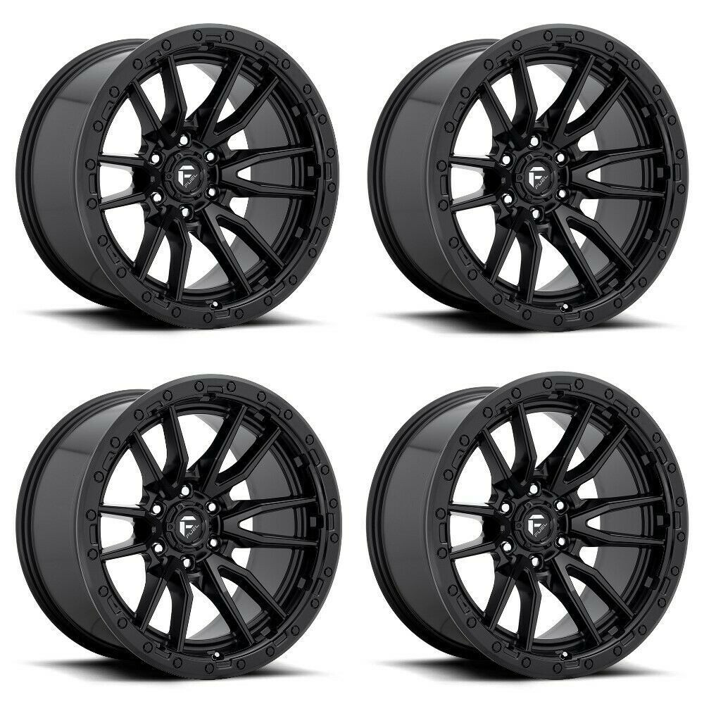 Set 4 Fuel D679 Rebel 20x9 5x5.5 Matte Black Wheels 20" 1mm Rims