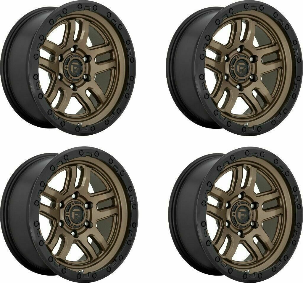 Set 4 17" Fuel D702 Ammo 17x9 5x5 -12mm Wheels Matte Bronze Black Bead Ring Rims