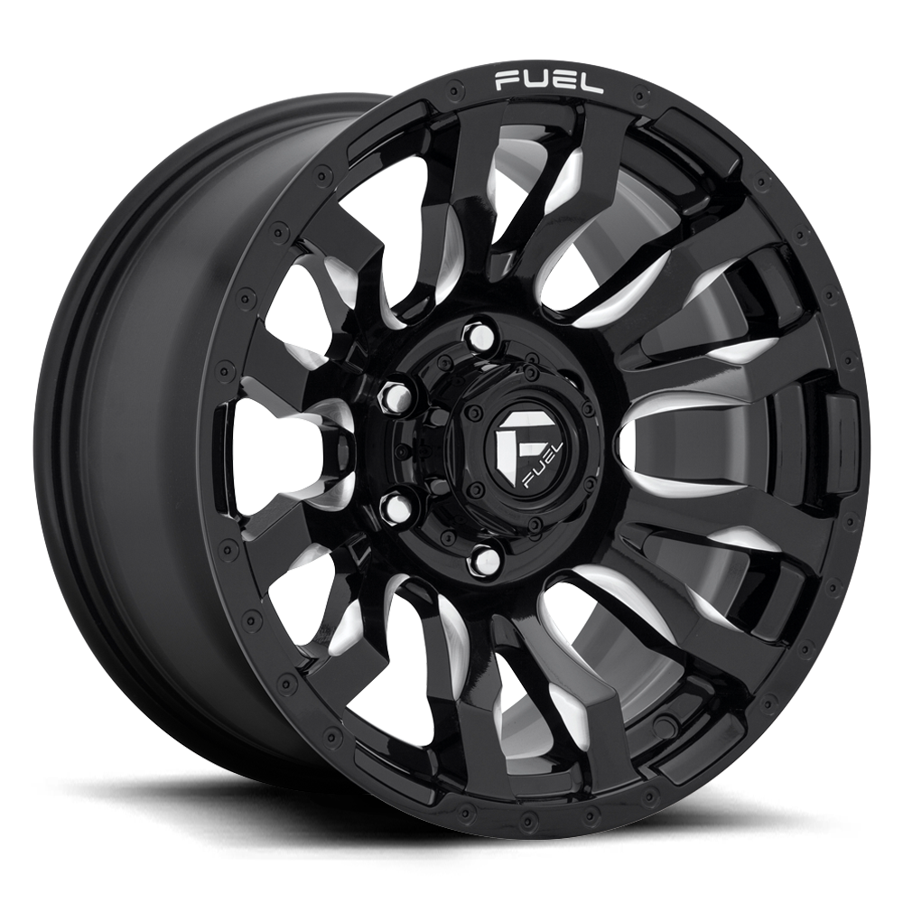 Set 4 20" Fuel D673 Blitz 20x9 6x5.5 Gloss Black Milled Wheels 1mm Truck Rims