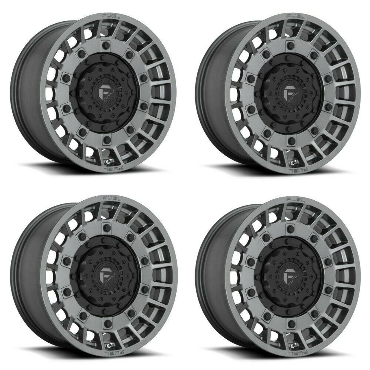Set 4 Fuel  D726 Militia 17x9 6x135 6x5.5 Anthracite And Black Wheels 17" 1mm