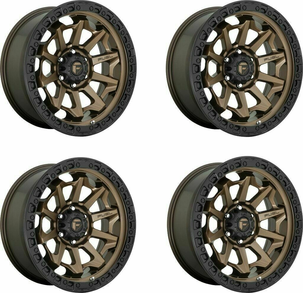 Set 4 18" Fuel D696 Covert 18x9 6x5.5 20mm Wheels Bronze Black Bead Ring Rims