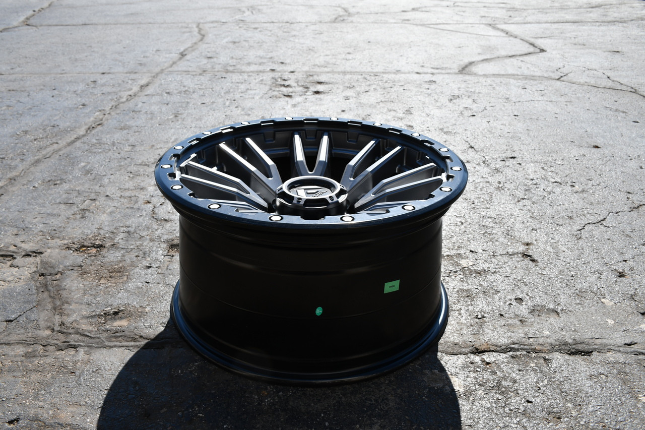 Set 4 Fuel  D680 Rebel 22x12 8x6.5 Gun Metal Black Bead Ring Wheels 22" -44mm