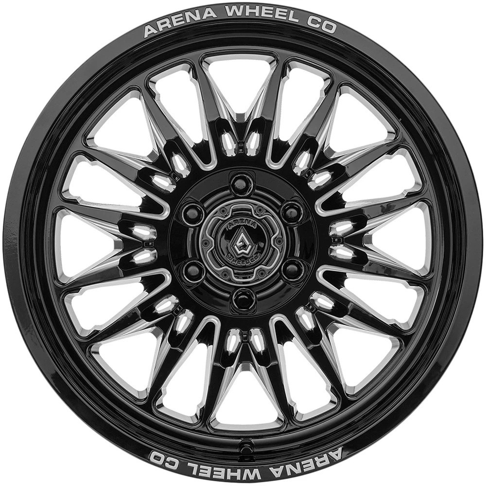 20" Arena A126 Javelin 20x10 6x135 -18mm Gloss Black Milled Wheel Truck SUV Rim Lifted Offroad Wheel
