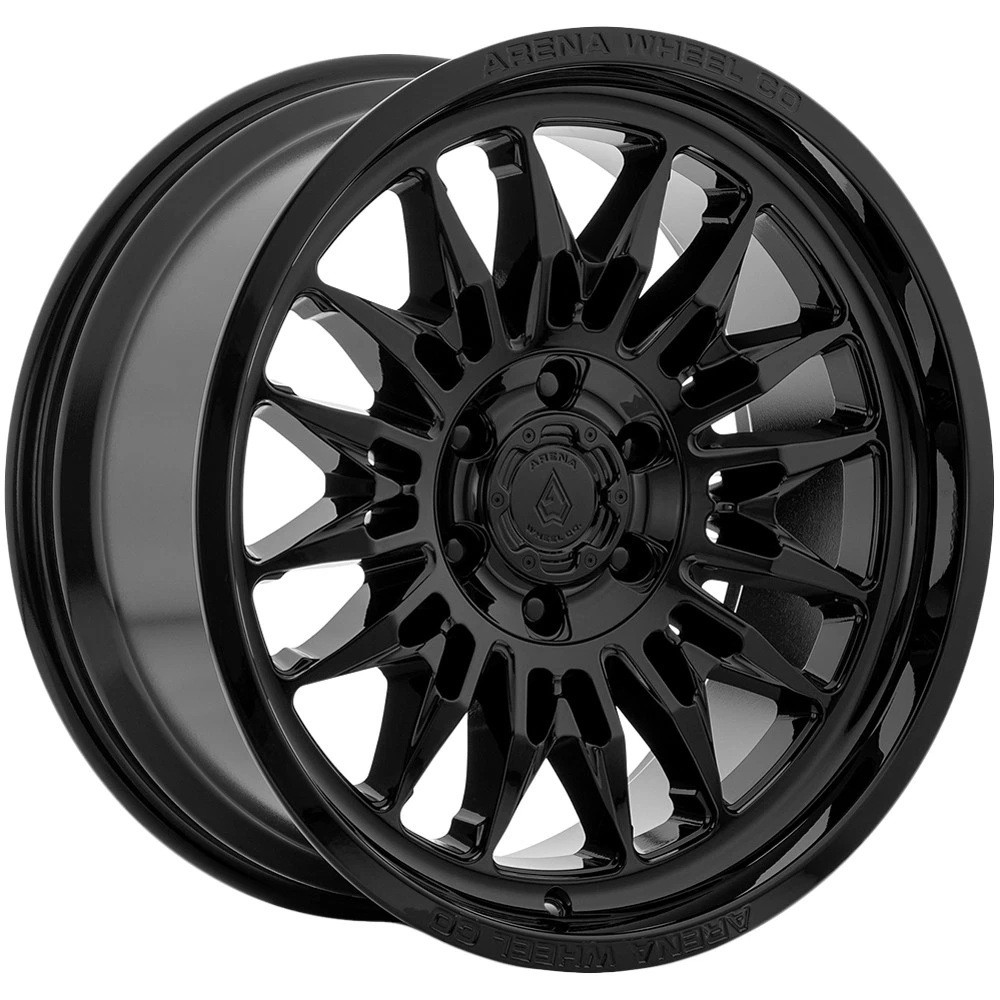 Set 4 20" Arena A126 Javelin 20x9 5x5 0mm Gloss Black Wheels Offroad Truck Rims