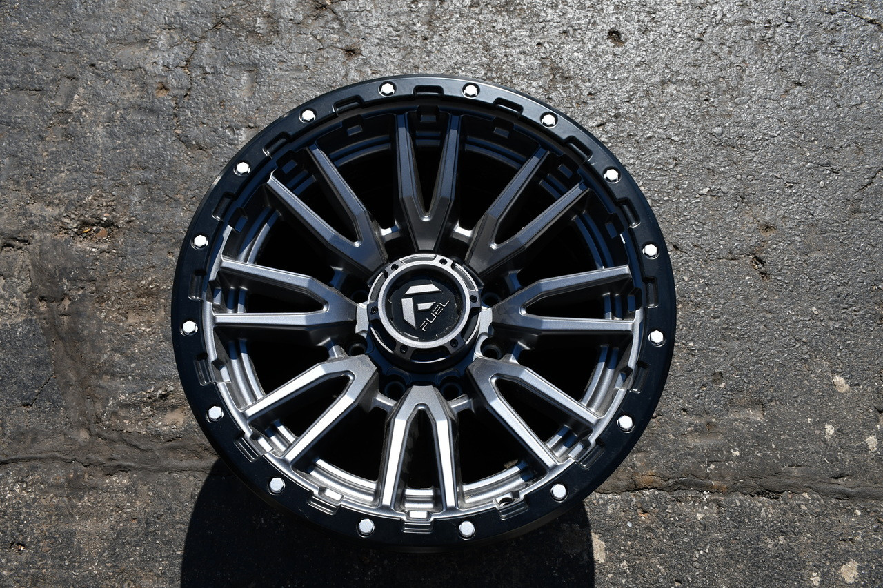 Set 4 22" Fuel D680 Rebel 22x10 8x6.5 -18mm Gunmetal Black Bead Ring Truck Rims Lifted Offroad Wheels