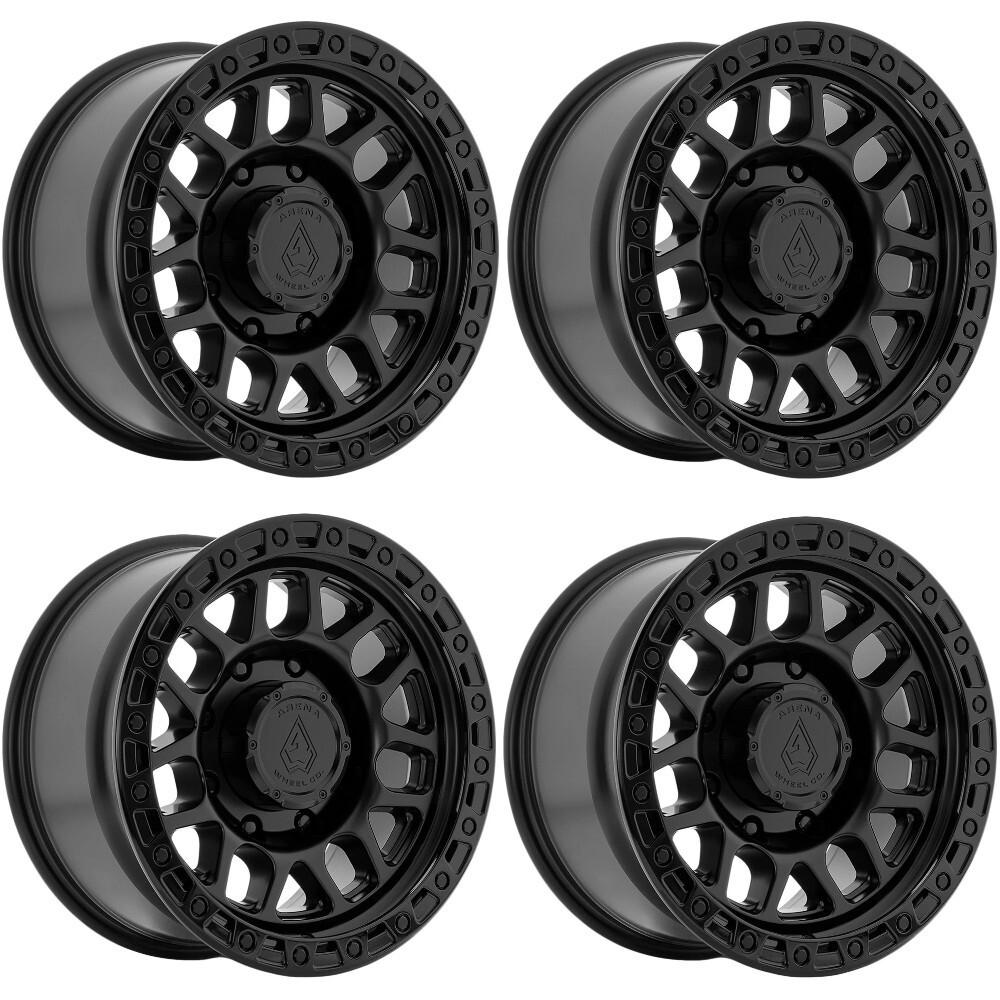 Set 4 18" Arena A128 Enduro 18x9 8x6.5 (8x165.1) 20mm Gloss Black Truck Wheels