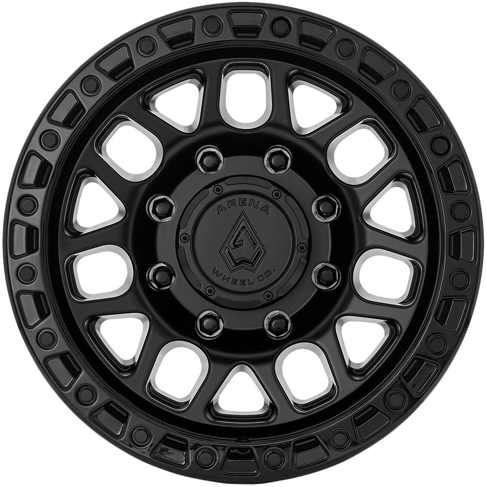 Set 4 17" Arena A128 Enduro 17x9 8x6.5 0mm Gloss Black Wheels Offroad Truck Rims