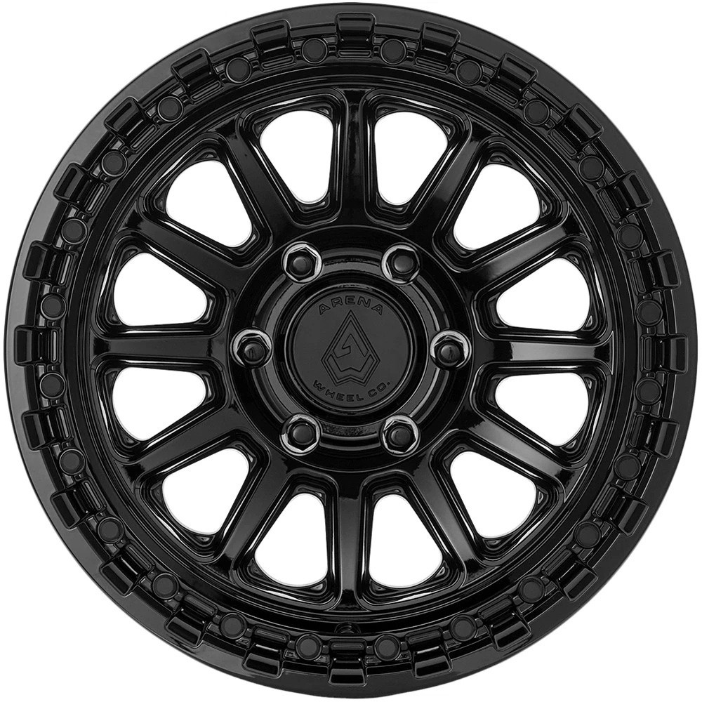 Set 4 17" Arena A128 Enduro 17x9 5x5 0mm Gloss Black Wheels Offroad Truck Rims