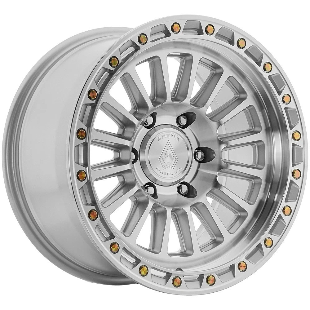 Set 4 17" Arena A130 Podium 17x9 6x135 0mm Gloss Silver Machined Offroad Wheels  Truck SUV Rims
