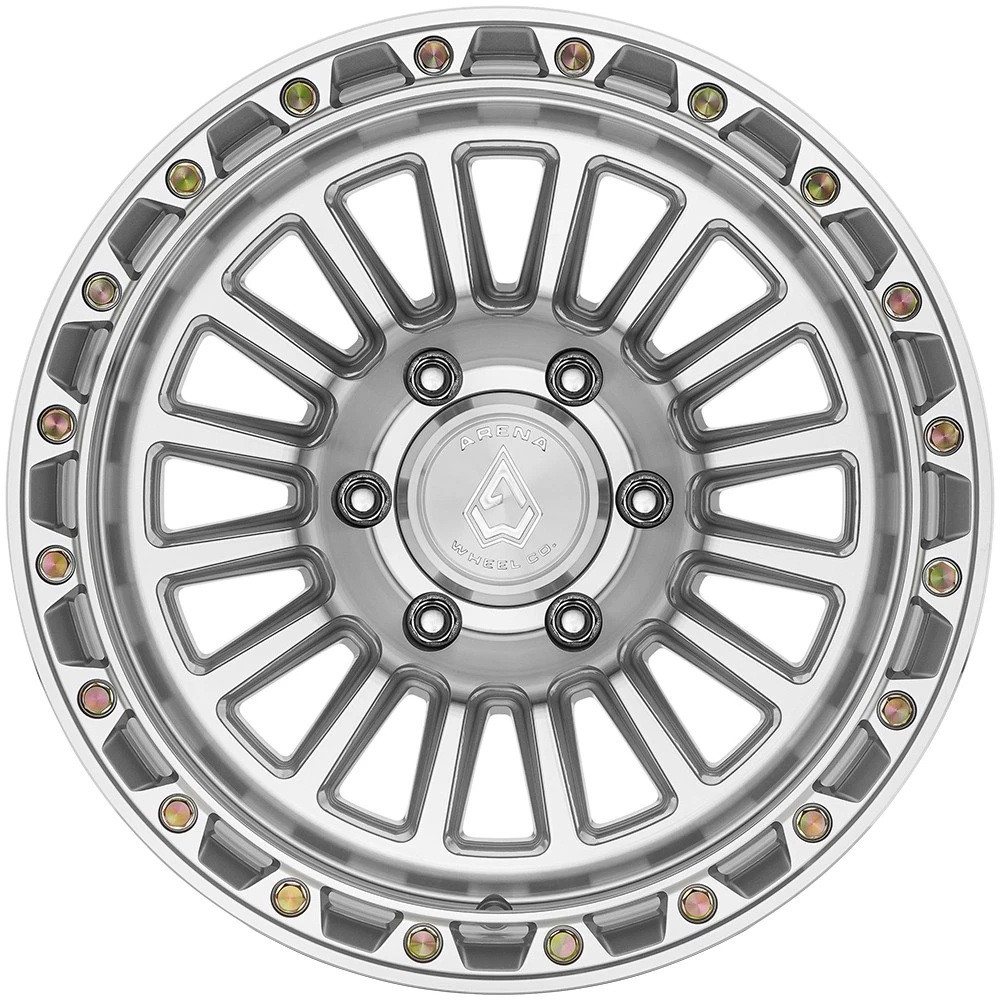 Set 4 17" Arena A130 Podium 17x9 6x135 0mm Gloss Silver Machined Offroad Wheels  Truck SUV Rims