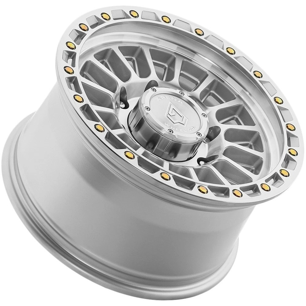 17" Arena A130 Podium 17x9 8x170 0mm Gloss Silver Machined Offroad Truck Wheel