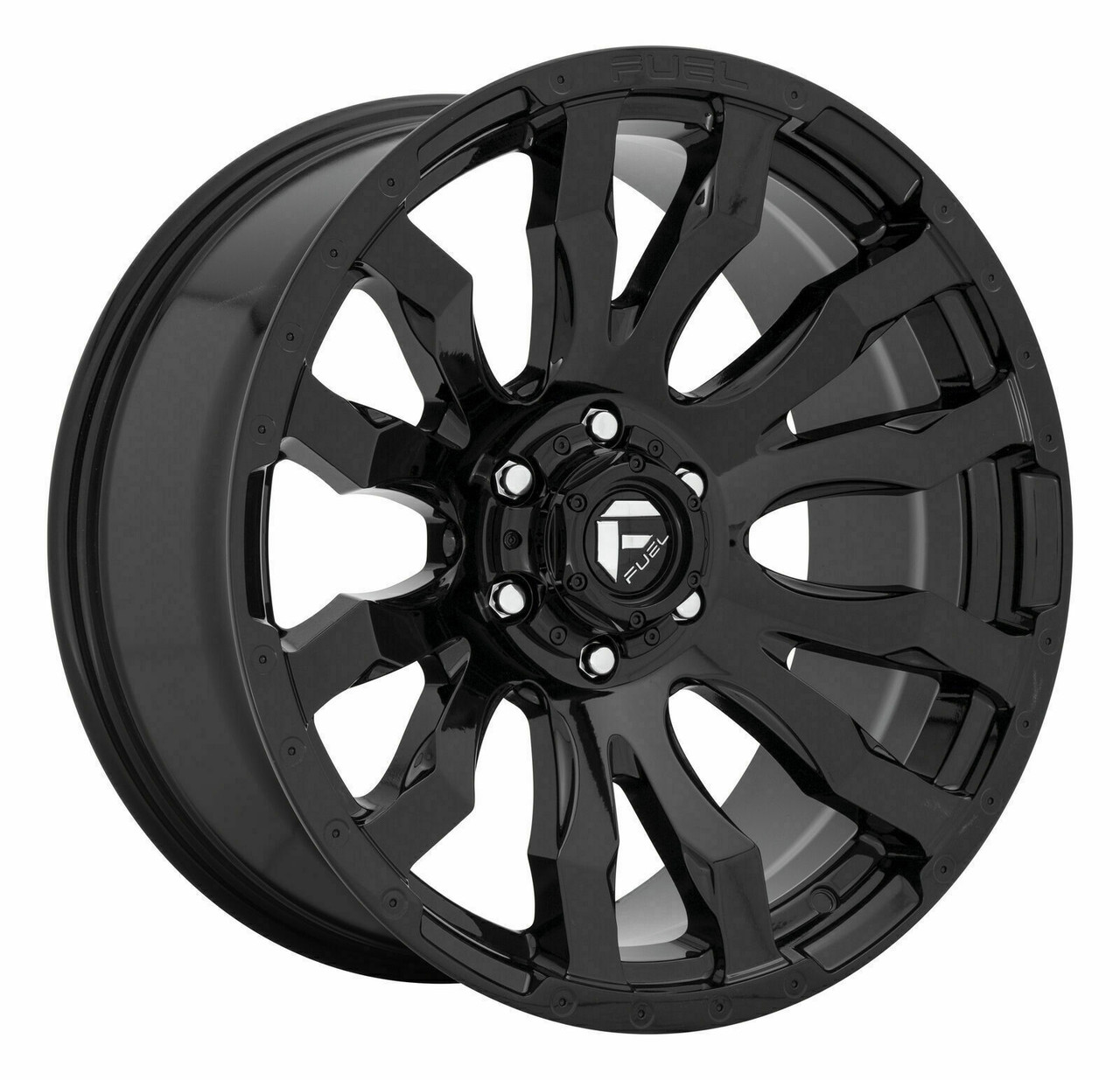 Set 4 22" Fuel D675 Blitz 22x12 6x5.5 Gloss Black Wheels -44mm Lifted Truck Rims