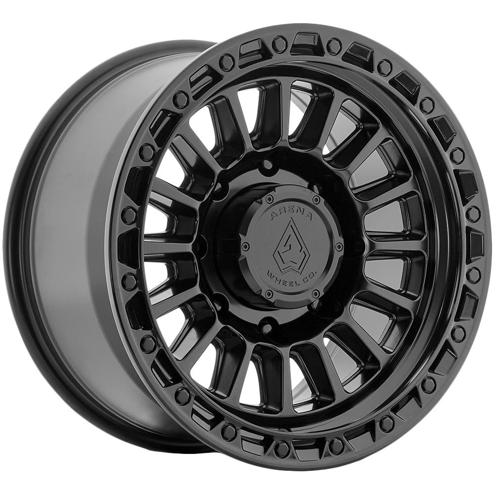 Set 4 17" Arena A130 Podium 17x9 8x170 0mm Satin Black Gloss Black Lip Wheels