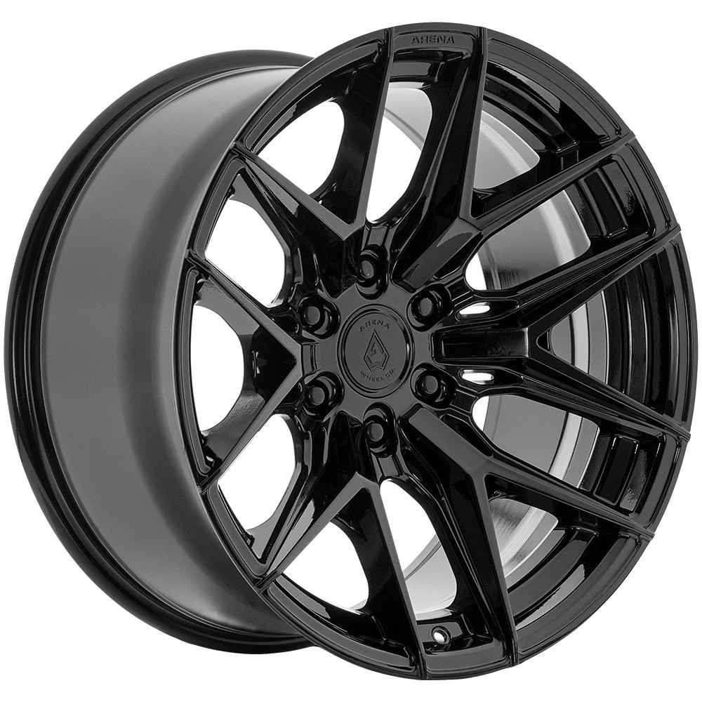 Set 4 20" Arena A131 Sparta 20x10 6x5.5 -18mm Gloss Black Wheels Truck SUV Rims Lifted Offroad