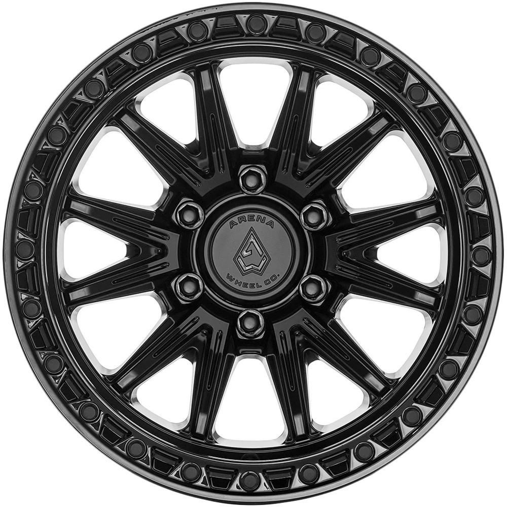 17" Arena A132 Blitz 17x9 6x5.5 0mm Satin Black Gloss Black Lip Wheel Truck Rim Offroad SUV