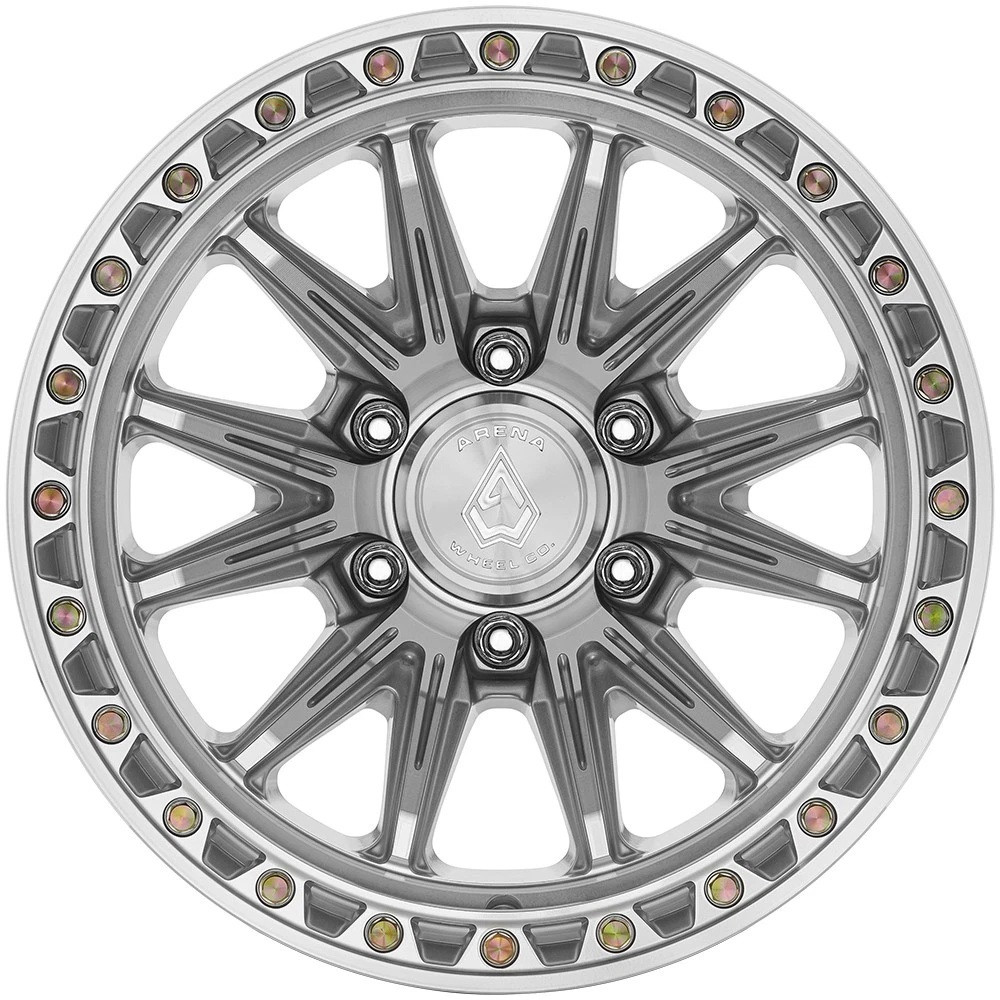 Set 4 17" Arena A132 Blitz 17x9 6x5.5 0mm Gloss Silver Machined Wheels Truck Rims Offroad SUV