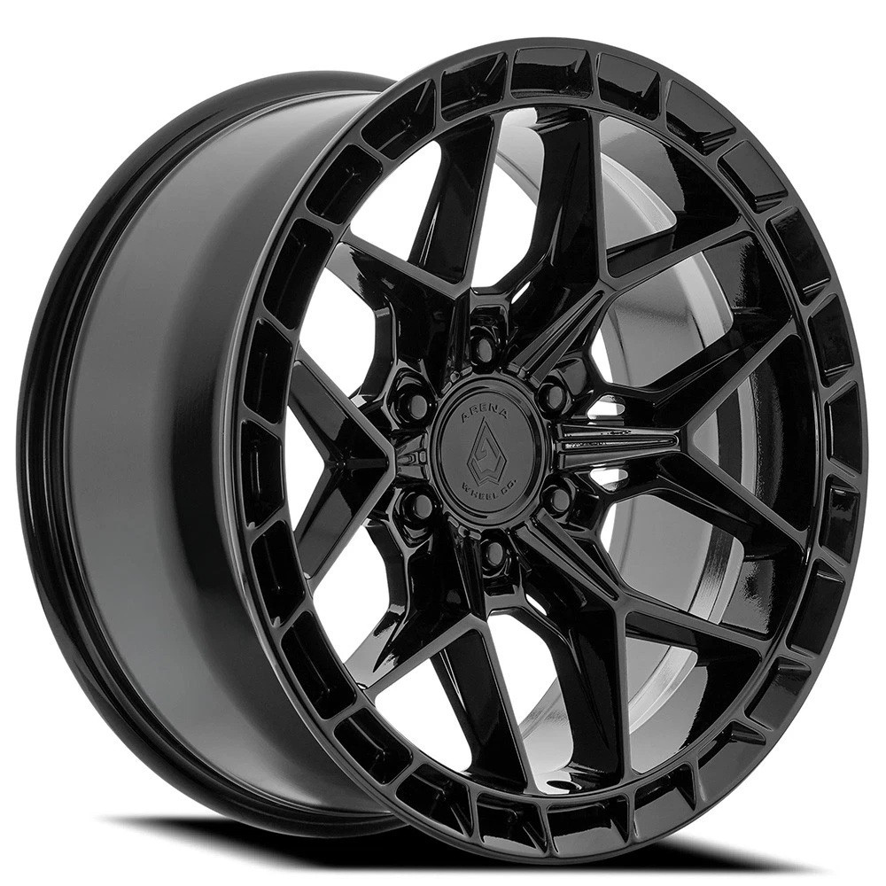 20" Arena A133 Rampage 20x9.5 6x5.5 (6x139.7) 30mm Gloss Black Offroad Truck Rim SUV Wheel