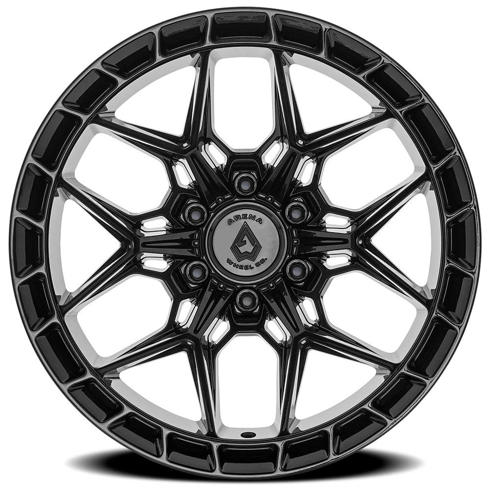 20" Arena A133 Rampage 20x9 6x135 0mm Gloss Black Wheel Offroad Truck SUV Rim