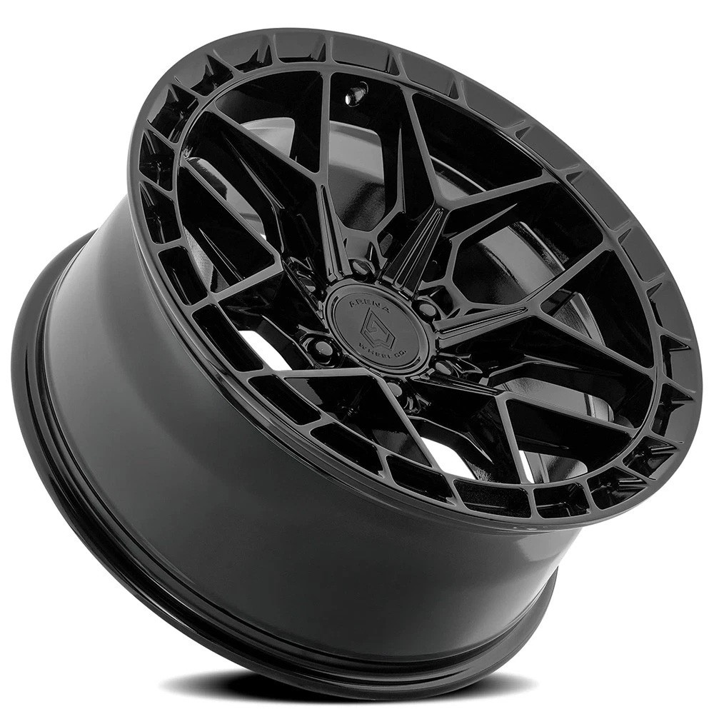 Set 4 20" Arena A133 Rampage 20x9 6x135 0mm Gloss Black Wheels Truck SUV Rims