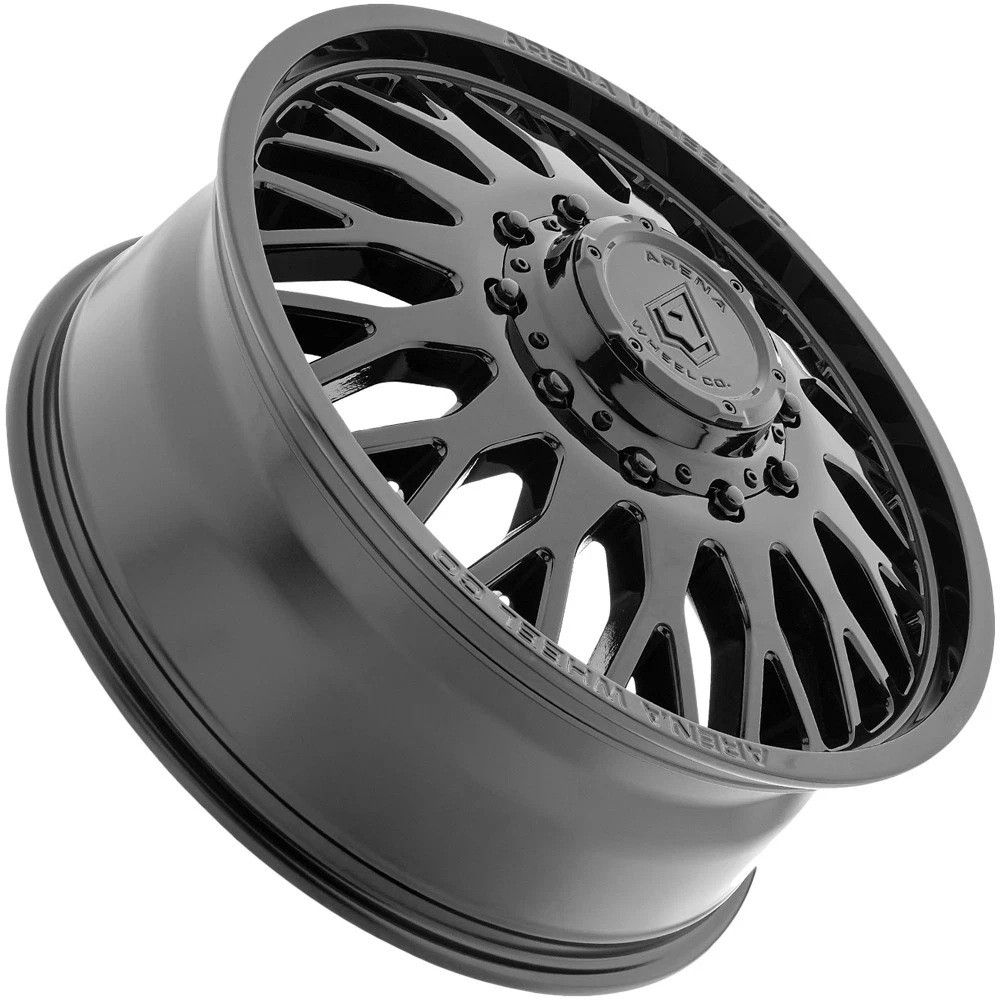 22" Arena A121 Dually Monarch 22x8.25 10x225 100mm Front Gloss Black Offroad Rim Truck Wheel