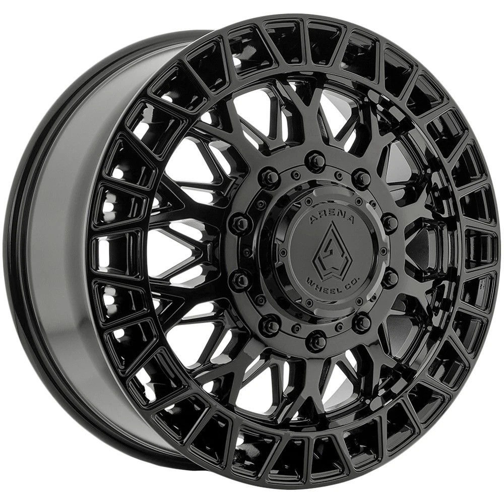 22" Arena A127 Dually Innovator 22x8.25 10x225 105mm Front Wheel Gloss Black Rim Offroad Truck